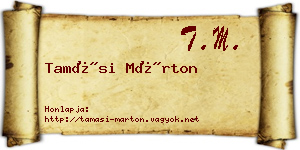 Tamási Márton névjegykártya