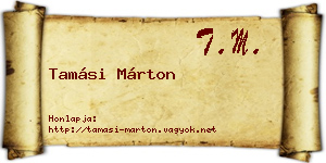 Tamási Márton névjegykártya