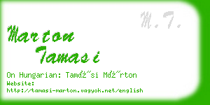 marton tamasi business card